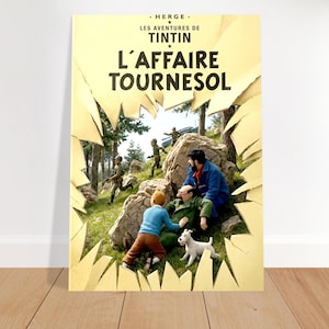 Vintage poster "Tintin - De Wiskundeaffaire" 1950 afbeelding 1