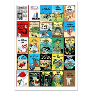 Vintage Poster "The Adventures of Tintin" - All covers in English - 1980 image 7