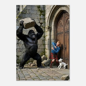 "Tintin Story" Poster | Comic Book Illustration | AI | Exclusive | Exclusive A1 (59.4 x 84.1  cm)