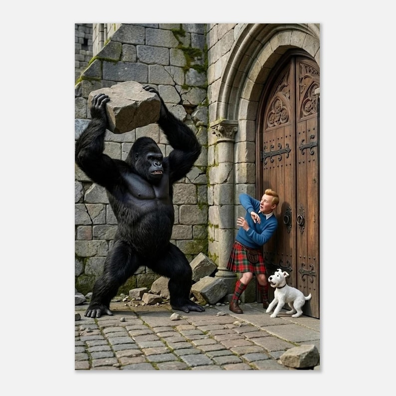 "Tintin Story" Poster | Comic Book Illustration | AI | Exclusive | Exclusive A1 (59.4 x 84.1  cm)