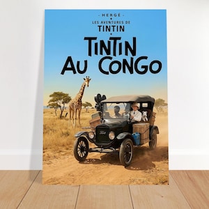 AIポスター「タンタンの冒険 コンゴ」 13x18 cm / 5x7″