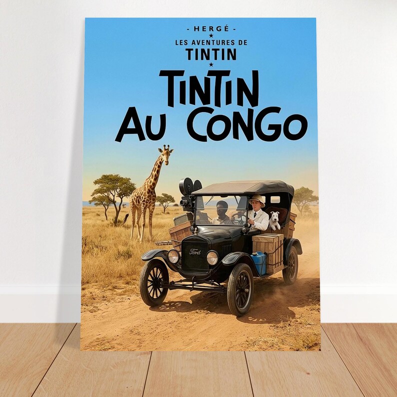 AIポスター「タンタンの冒険 コンゴ」 13x18 cm / 5x7″