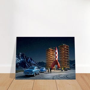 Poster vintage "Le avventure di Tintin" del 1950 immagine 8