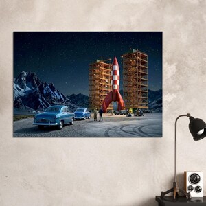 Poster vintage "Le avventure di Tintin" del 1950 immagine 7