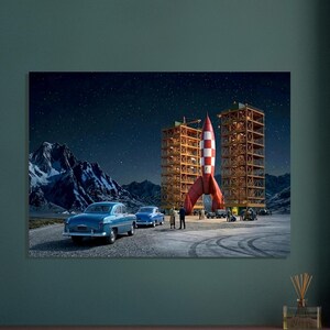 Poster vintage "Le avventure di Tintin" del 1950 immagine 11