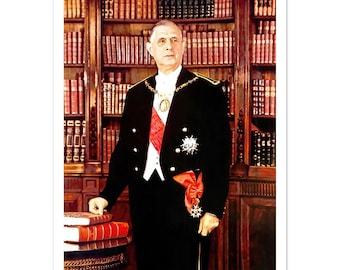 Poster "Charles De Gaulle - President" | Illustration of a politician from the 1960s | Exclusive