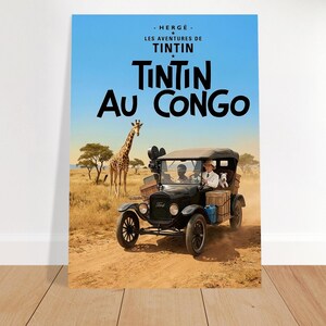 AIポスター「タンタンの冒険 コンゴ」 21x29.7 cm / 8x12"