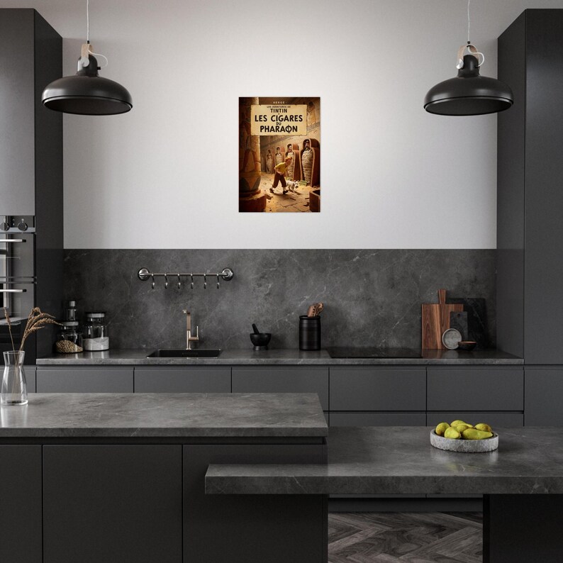 Póster antiguo "Tintín - Los cigarros del faraón" 1950 imagen 6