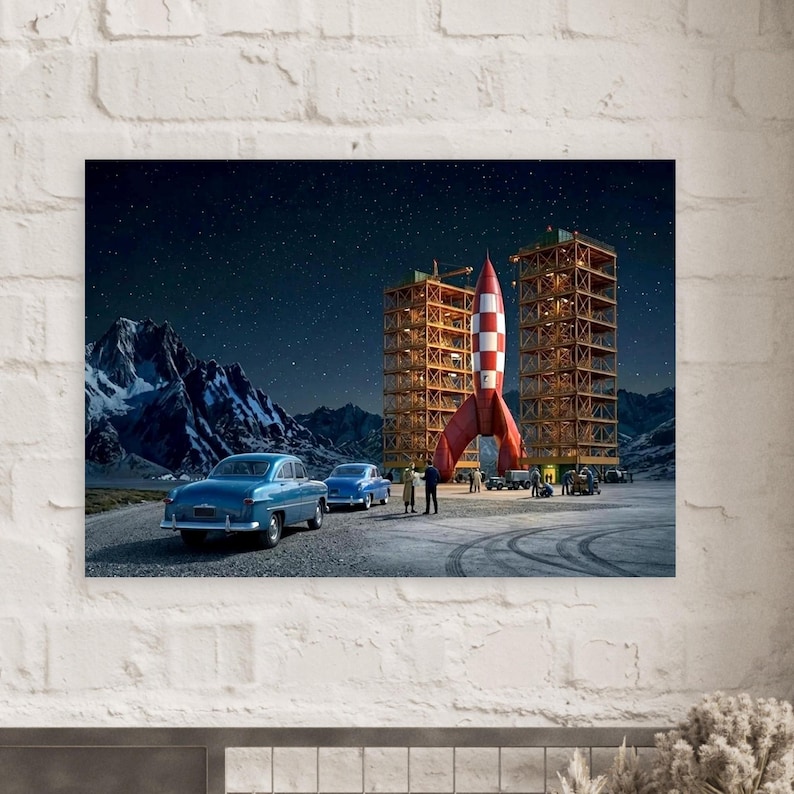 Poster vintage "Le avventure di Tintin" del 1950 immagine 14