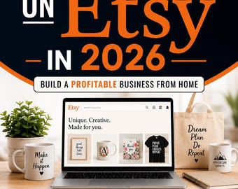 How to Sell on Etsy 2026 Guide, Start Shop with 2 Business Models, Digital Products & Print on Demand, Niche Hunting, 30 Day Action Plan