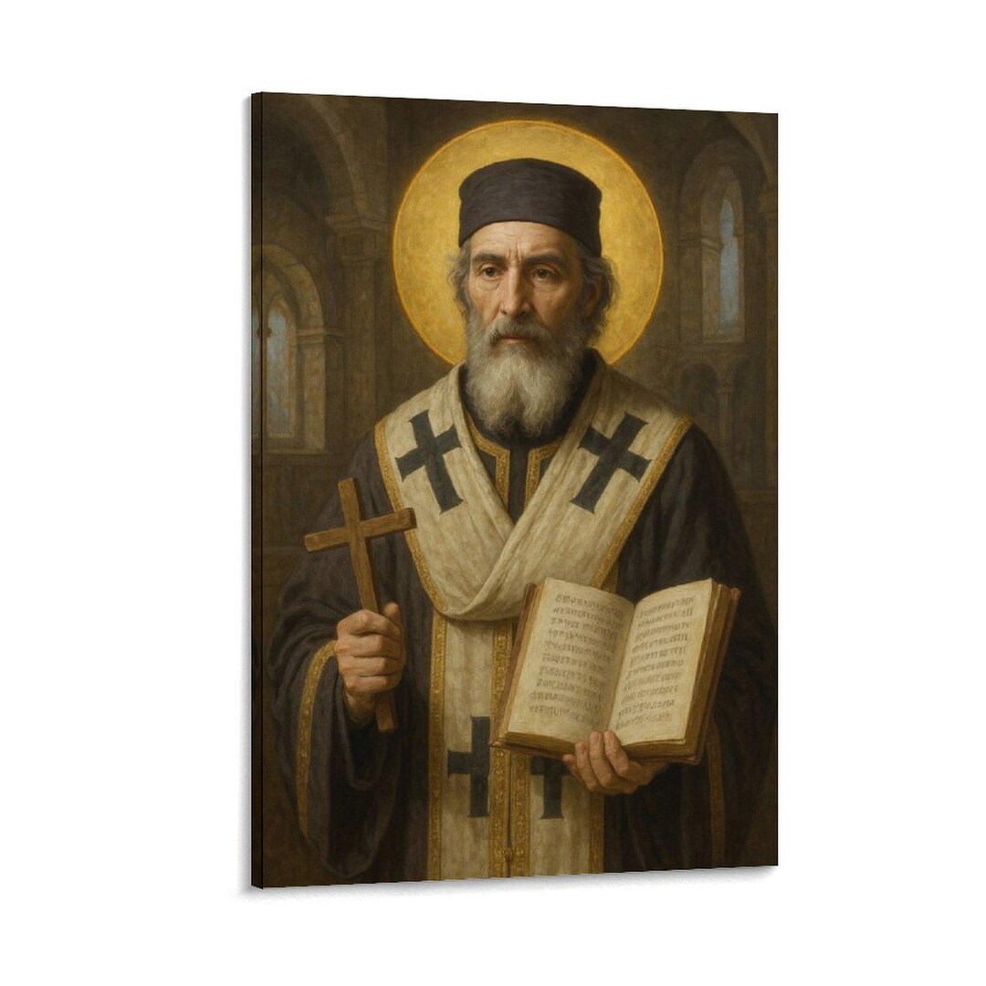 Saint Gregory of Nyssa Bishop Religious Wall Art Print, Canvas Painting ...