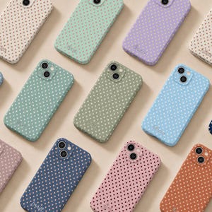 Funda para teléfono con lunares pastel para iPhone 17, 17 Pro Max, iPhone 16, 16 Pro Max, iPhone 15, 15 Pro Max, iPhone 14, 14 Pro Max, 13 y 12 Pro Max.