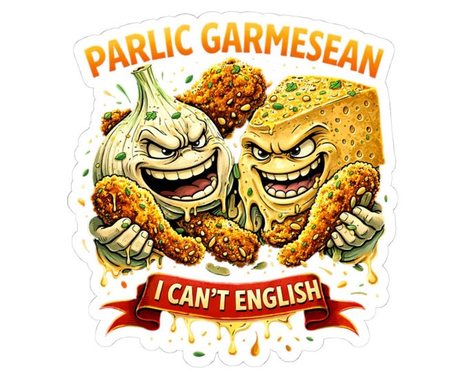 Parlic Garmesean Sticker | Funny Garlic Parmesan Meme Decal (Waterproof Vinyl)