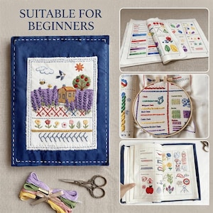 Embroidery Stitch Practice Kit for Beginners | Includes Stitch Diagrams, Threads, and Tools — An Ideal Starter Set for Adults and Children