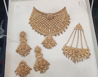 Zestaw ślubny Rani – elegancki komplet biżuterii ślubnej, naszyjnik i kolczyki dla panny młodej