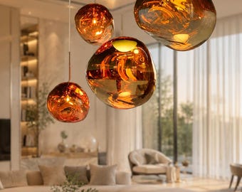 Modern Glass Bubble Pendant Light Fixture for Luxe Living Room Kitchen Island Dining Room Decor