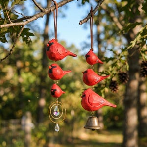 Hand-Carved Wooden Bird Suncatcher – Custom Cardinal Messenger, Wood Robin Paw Print Keepsake for Pet Loss Memorial