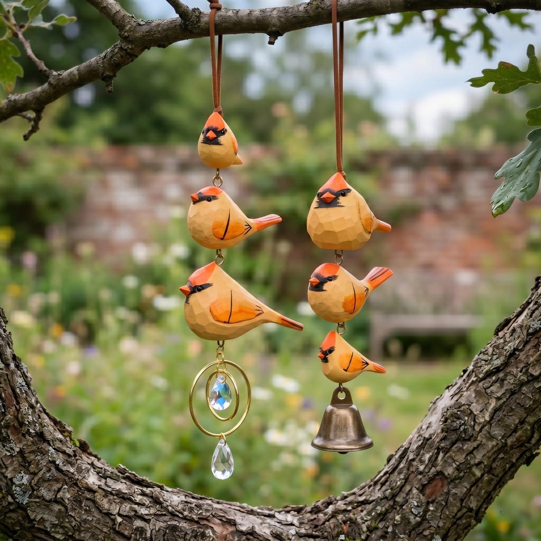 Rebine String Hand-carved Wooden Bird String – Robin Messenger Soul Keepsake With ...