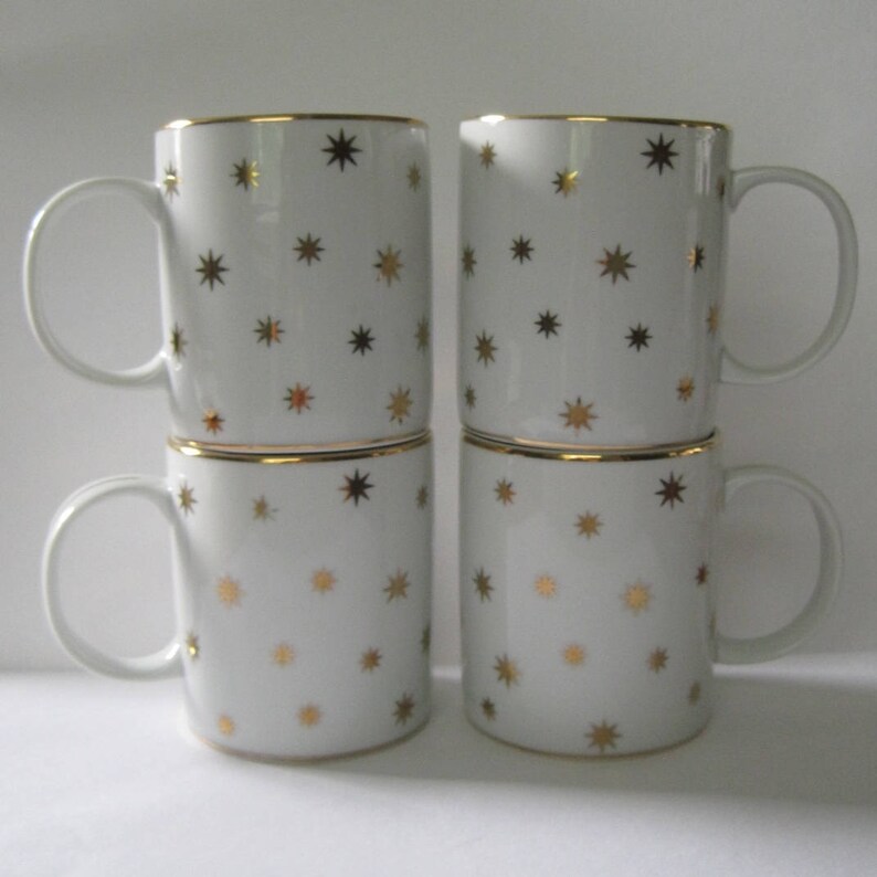 Casa de muñecas en miniatura azul y oro metálico Taza De Café