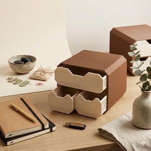 3D Printed Desk Organizer with Drawers – Modular Storage Box for Stationery or Jewelry