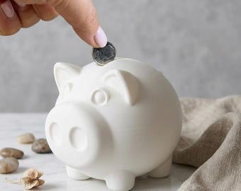 Hucha impresa en 3D - Gran monedero blanco - Regalo