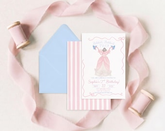 Bibbidi Bobbidi Two | Cinderella Birthday Invitation | Pink Birthday