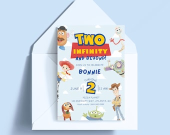 Two Infinity & Beyond Invitation | Toy Story Birthday | Digital Birthday Template