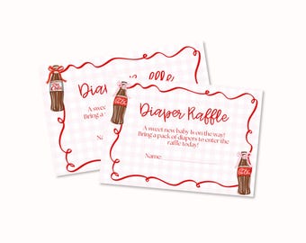 She's Ready to Pop Diaper Raffle | Baby Shower Diaper Raffle | Pink Gingham