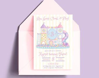 Run, Jump, Climb, & Play Birthday I Playground Birthday Invitation | Pink
