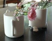 Cat Paws Ceramic Pots Wander Pots by CREATURE CUPS - small succulent pots Desk Decor Plant gifts planters Pencil holder