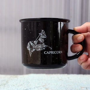 CAPRICORN Stargazer Astrology Mug | December January Horoscope Cup, December Birthday Present | Personality Traits in Mug