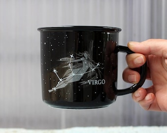 Virgo Zodiac Mug: Stargazer Astrology Cup, August September Birthday Gift
