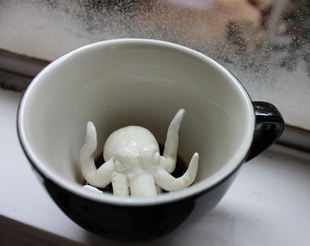 CTHULHU Kraken Ceramic Mug | Cool 3D Animal Cup | Unique Birthday Gift | Goth Spooky Decor | Ruby Gillman, Teenage Kraken, HP Lovecraft Fans