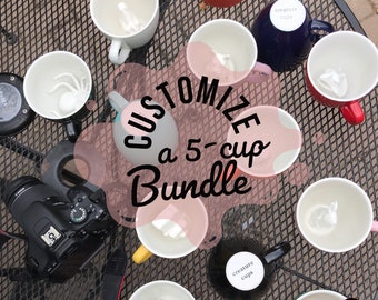 Customize 5 cup bundle by CREATURE CUPS | Surprise Hidden Animals | Colorful Mugs | Fall Holiday Decor / Gift sets / Mother's Day Gift