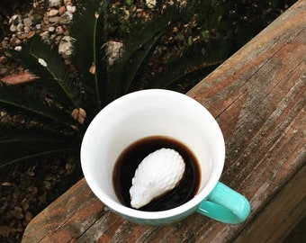 Handmade Hedgehog Ceramic Mug: Hidden Animal Coffee Cup