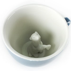 Sea Otter Ceramic Mug Surprise Animal Cup River Otter Mug Home Table Decor Fun Mug Cute Birthday Gift Mother's Day Gift image 4