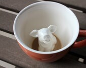 Pig Mug by Creature Cups Pig Coffee Cup Babe the Pig, Piglet Mug Barn Animal Housewarming, Holidays, Office Gift, Christmas