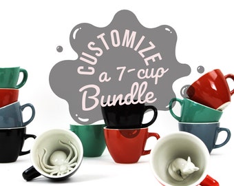 Build Your Own 7 cup bundle by CREATURE CUPS | Coffee Animal Cups |  Birthday Gift  / Customize Gift for Holidays | Valentines Holiday Gift