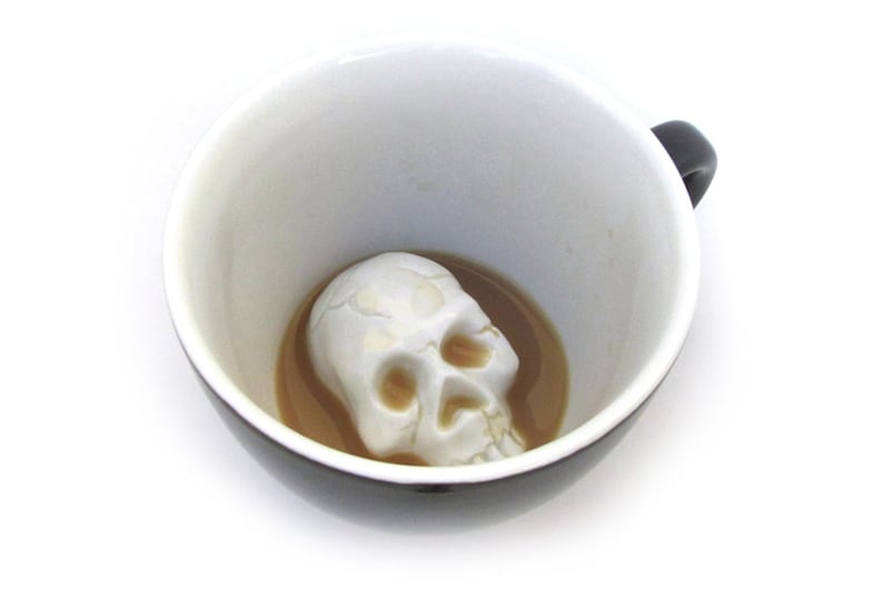 Skull Ceramic Mug Creature Cups Hidden Animal Cup Black Skeleton Mug Birthday & Halloween Spooky Gifts Day of the Dead image 4