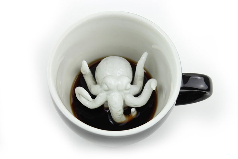 CTHULHU Kraken Ceramic Mug Cool 3D Animal Cup Unique Birthday Gift Goth Spooky Decor Ruby Gillman, Teenage Kraken, HP Lovecraft Fans image 2