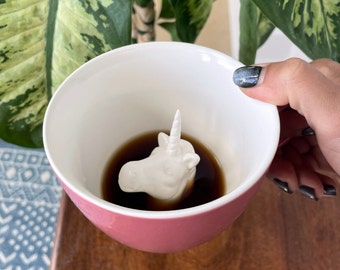 Unicorn Ceramic Creature Mug: Surprise 3D Animal Coffee Cup