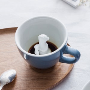 SEA OTTER Ceramic Mug by Creature Cups | Surprise 3D Animal at Bottom of Coffee Cup | Free Shipping | Table Decor, Fun Birthday Gift