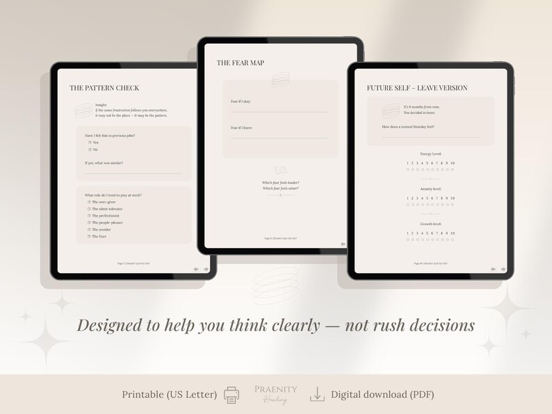 Should I Quit My Job Workbook | Career Decision Journal | Burnout or Stay Guide | Career Change Printable | Overthinking Help PDF image 4