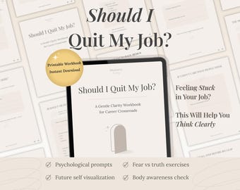 Should I Quit My Job Workbook | Career Decision Journal | Burnout or Stay Guide | Career Change Printable | Overthinking Help PDF