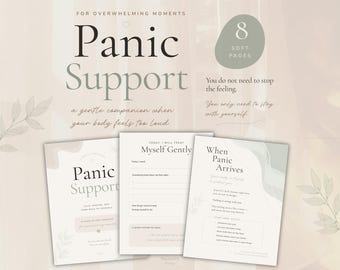 Panic Support Printable | Gentle Anxiety Relief Toolkit | Calm Down Pages for Panic Attacks | Overthinking & Stress Reset PDF