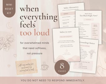 When Everything Feels Too Loud |Overstimulation Reset Kit|Mental Health Workbook for Overwhelmed Minds|Anxiety Relief & Nervous System Reset