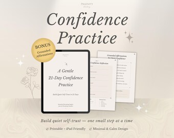 Confidence Practice Printable, 21-Day Confidence Reset, Self Improvement Workbook, Digital Journal PDF, Mental Health Journal