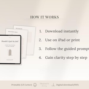 Should I Quit My Job Workbook | Career Decision Journal | Burnout or Stay Guide | Career Change Printable | Overthinking Help PDF image 7