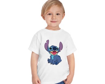 Stitch Cartoon Toddler Tee | Lightweight Cotton Creature Shirt