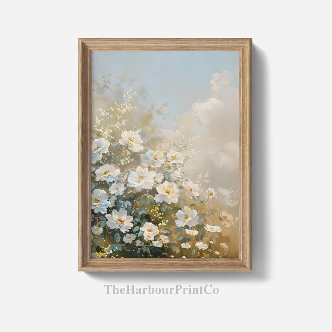 Wildflower Daisy Painting Wall Art | Floral Kitchen Decoration (DIGITAL ...